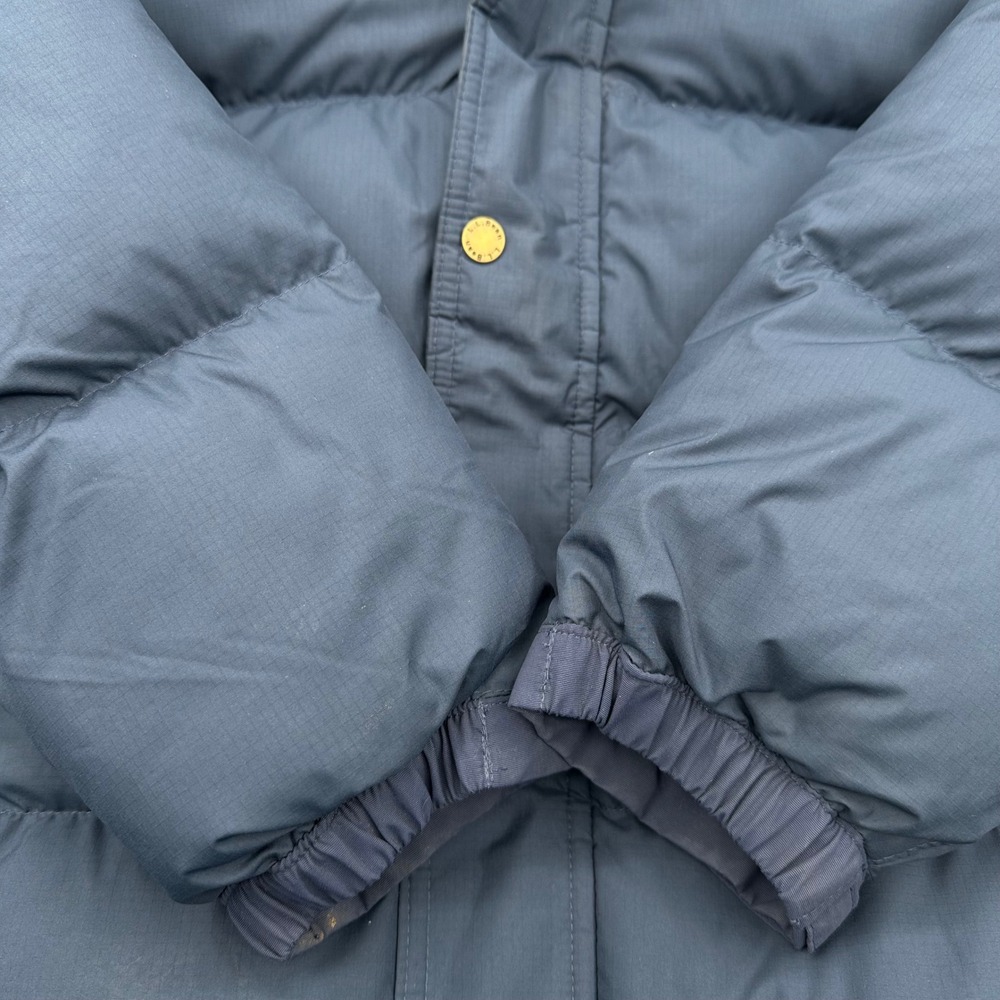 LL Bean Mens Mountain Classic Down Parka Blue Puffer Jacket Hooded Large L Reg - Picture 7 of 16